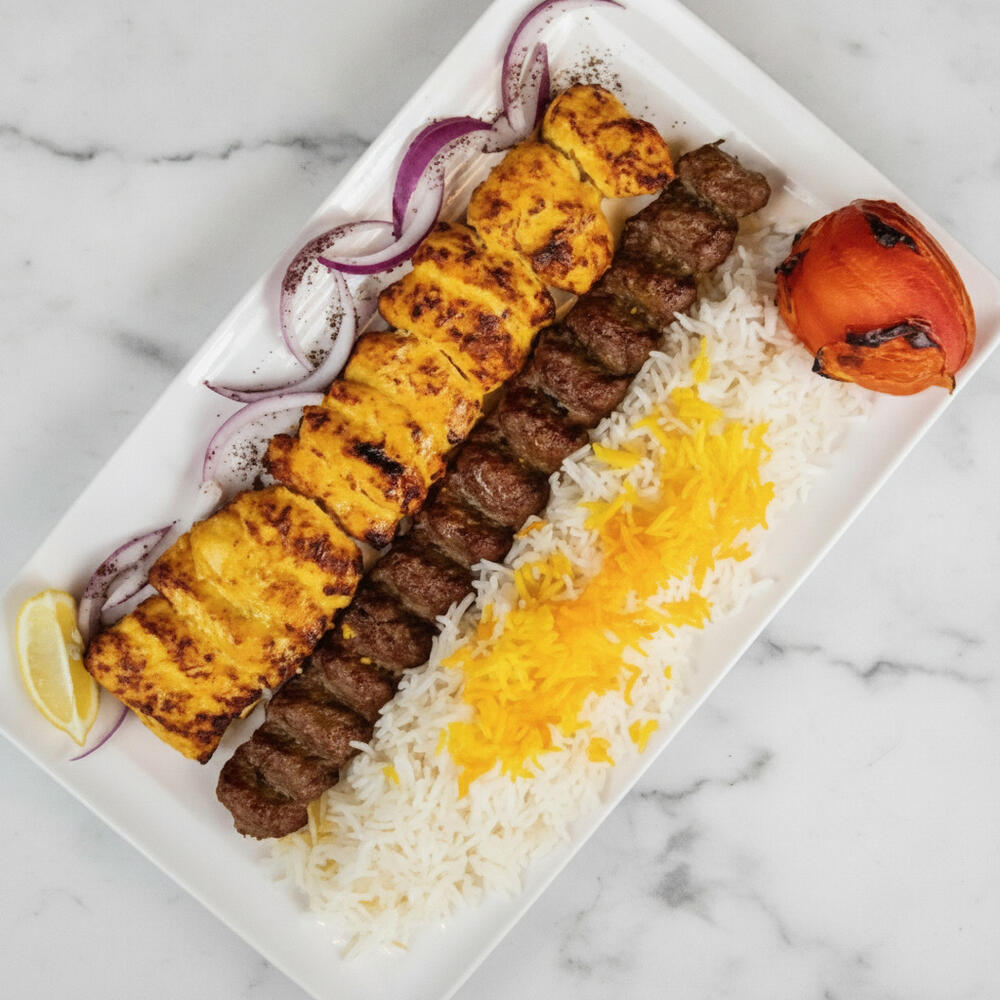 Vaziri 1 beef koobideh 1 chicken chenjeh